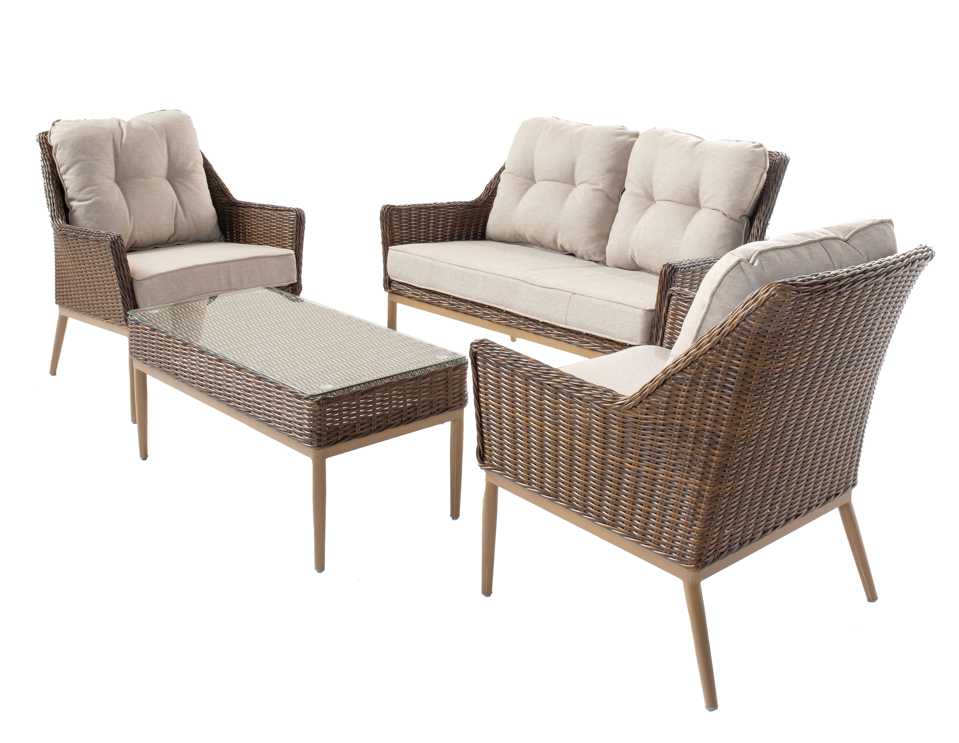 Alfresco Home Eva Brown Wicker Loveseat Set