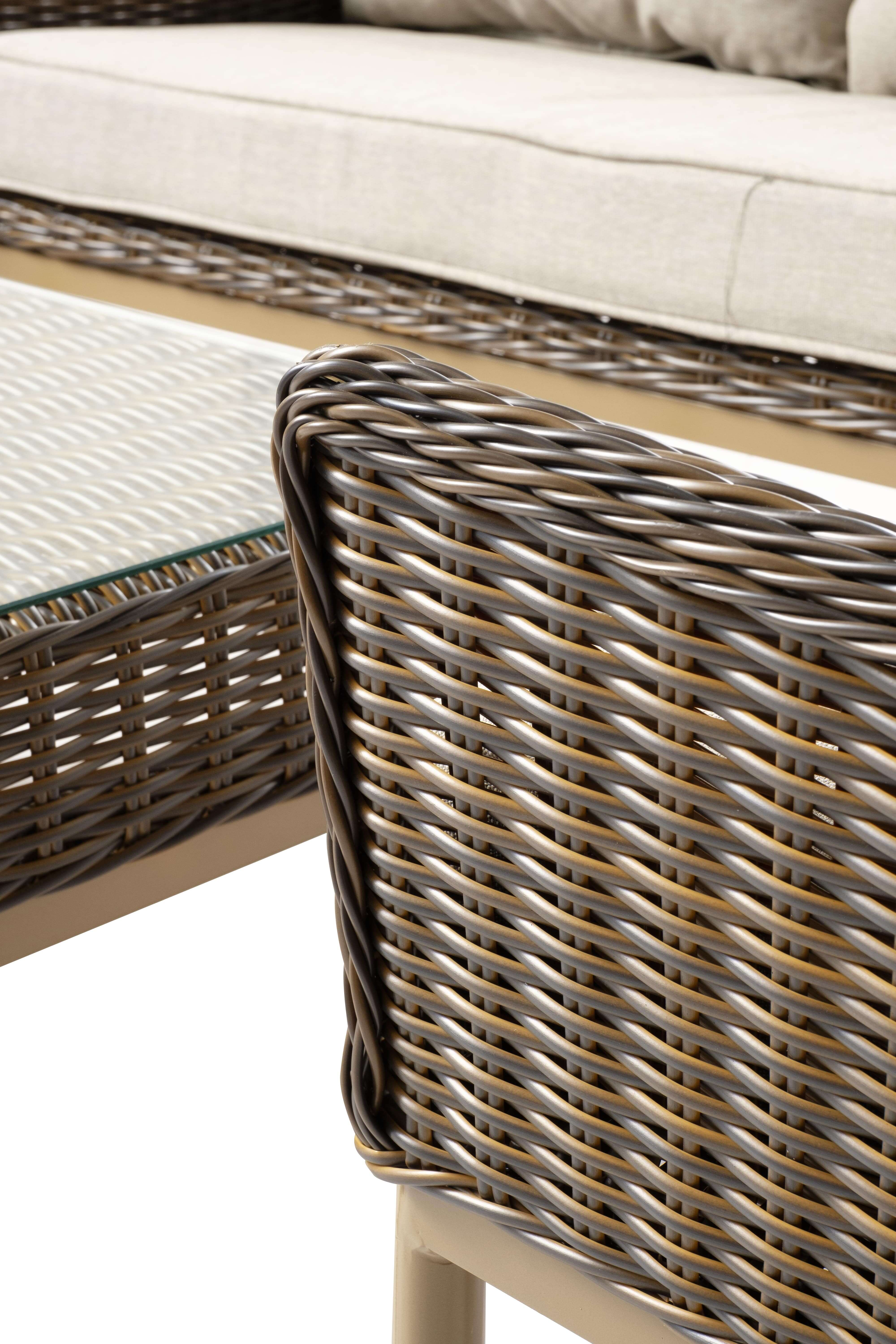 Alfresco Home Eva Brown Wicker Loveseat Set