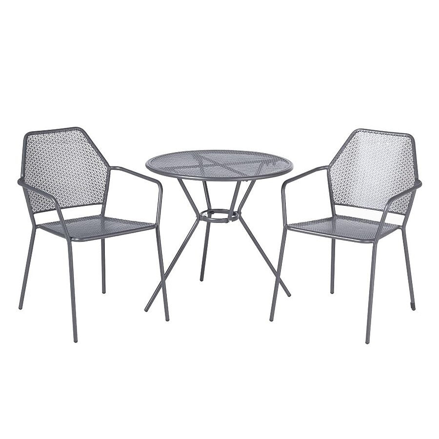 Alfresco Home Martini 3 Piece Bistro Set w/ 27.5" Round Bistro Table - Pencil Point Finish