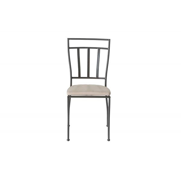Alfresco Home Semplice Stackable Iron Bistro Chair w Cushion - Charcoal Finish- front view