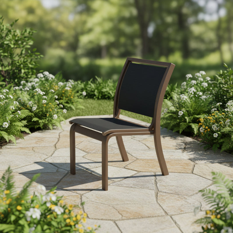 Telescope Casual Kendall Sling Aluminum Outdoor Stacking Armless Café Chair
