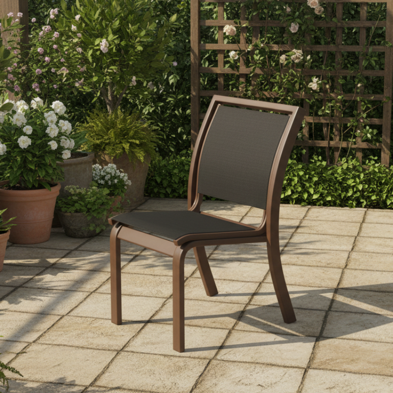 Telescope Casual Kendall Sling Aluminum Outdoor Stacking Armless Café Chair