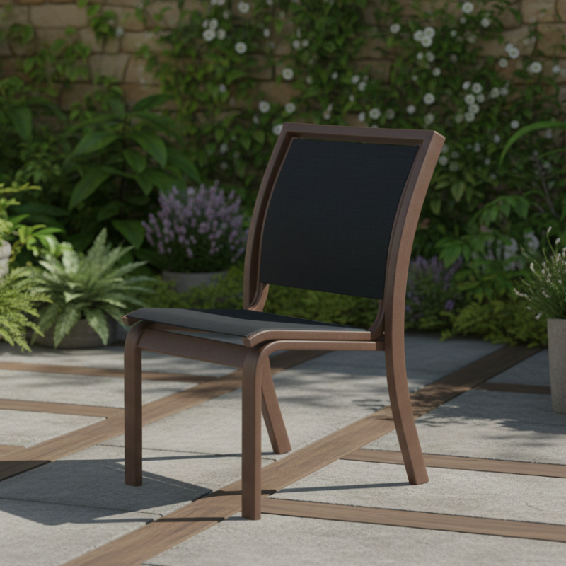 Telescope Casual Kendall Sling Aluminum Outdoor Stacking Armless Café Chair