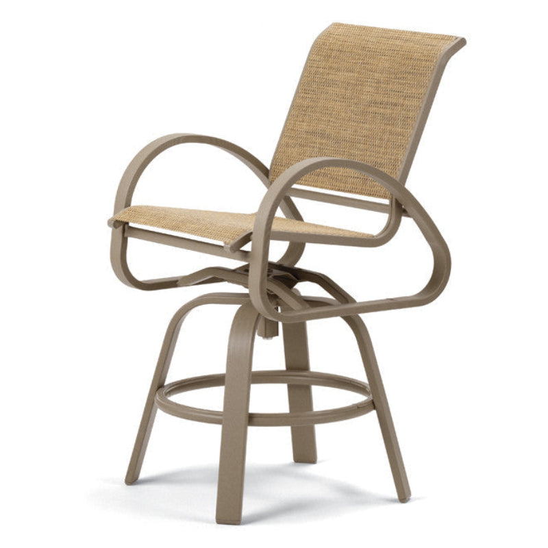 Telescope Casual Aruba II Aluminum Sling Outdoor Balcony Height Swivel Cafe Chair