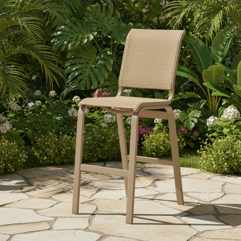 Telescope Casual Aruba II Aluminum Sling Outdoor Bar Height Armless Chair