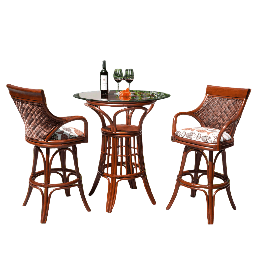 Alexander & Sheridan Bermuda 3 Piece Rattan Indoor Pub Set