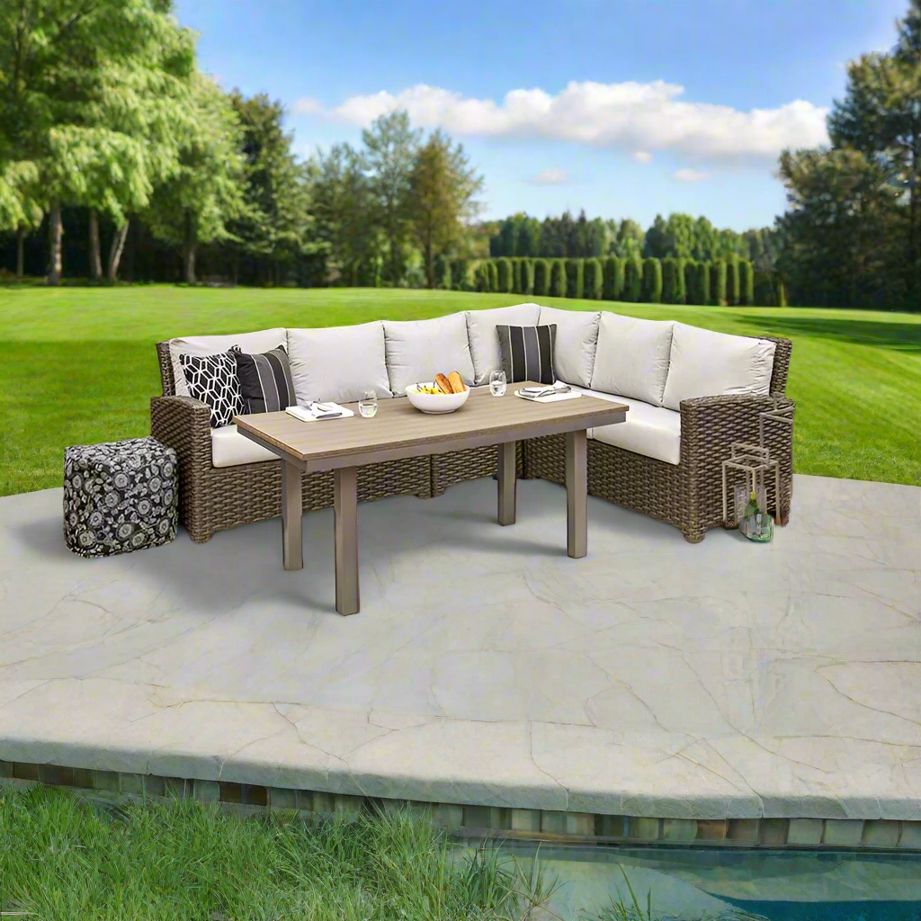 Forever Patio Brookside Wicker 5 Piece Sectional Set