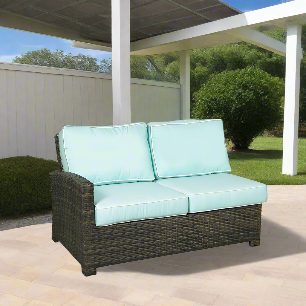 Forever Patio Brookside Wicker Sectional Left Arm Facing Loveseat