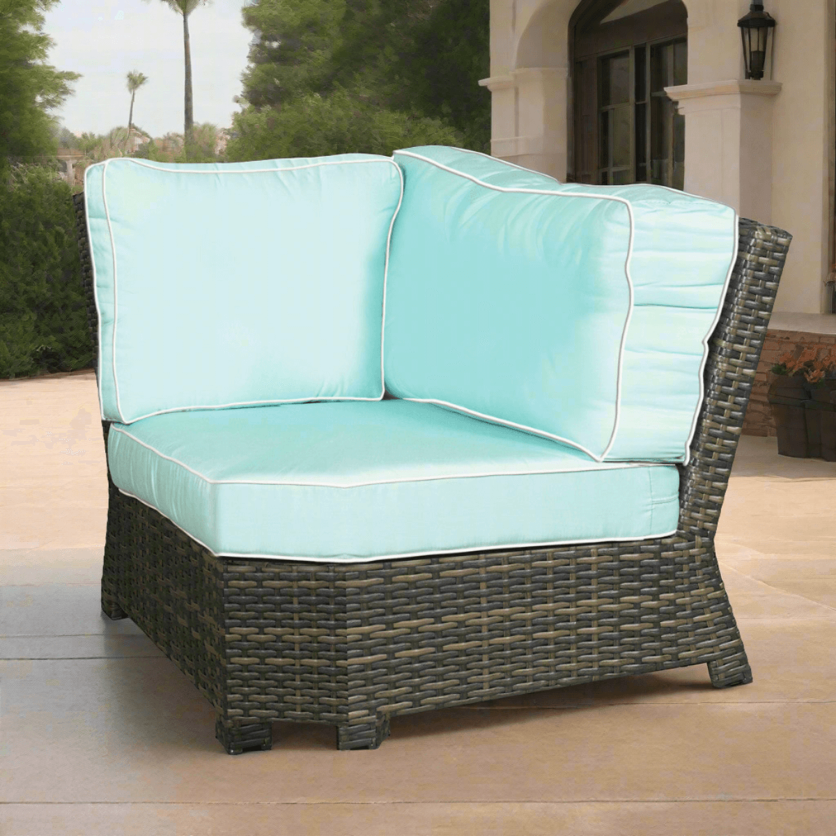 Forever Patio Brookside Wicker Sectional 45 Degree Corner