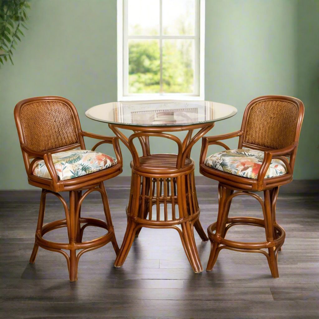Alexander & Sheridan Cayman 3 Piece Rattan Indoor Pub Set With Arms
