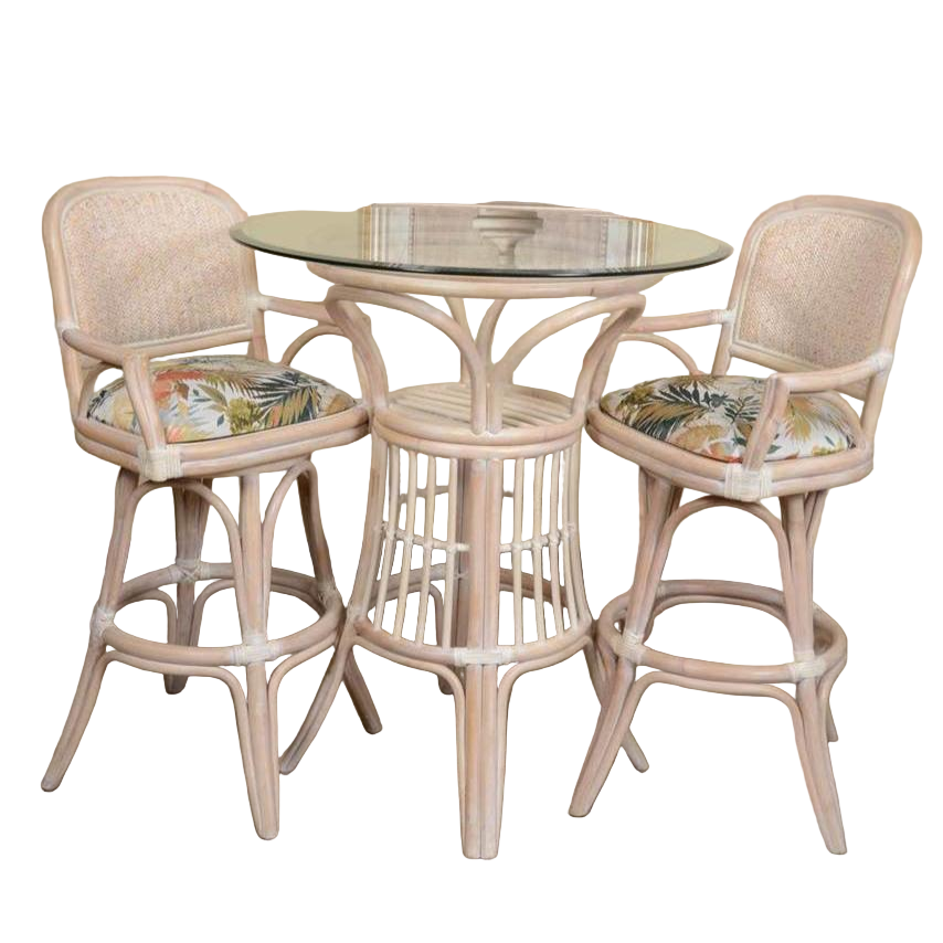 Alexander & Sheridan Cayman 3 Piece Rattan Indoor Pub Set With Arms