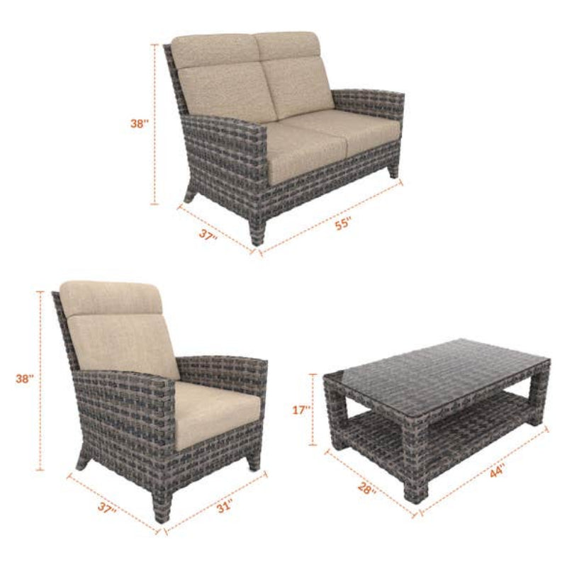 Forever Patio Cavalier 4-Piece Conversation Patio Set