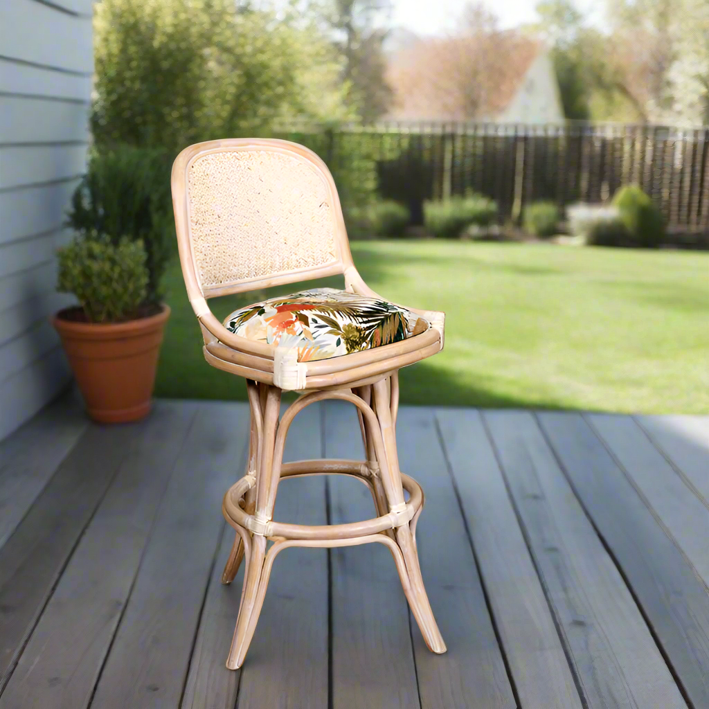 Alexander & Sheridan Cayman 30" Rattan Indoor Armless Bar Stool