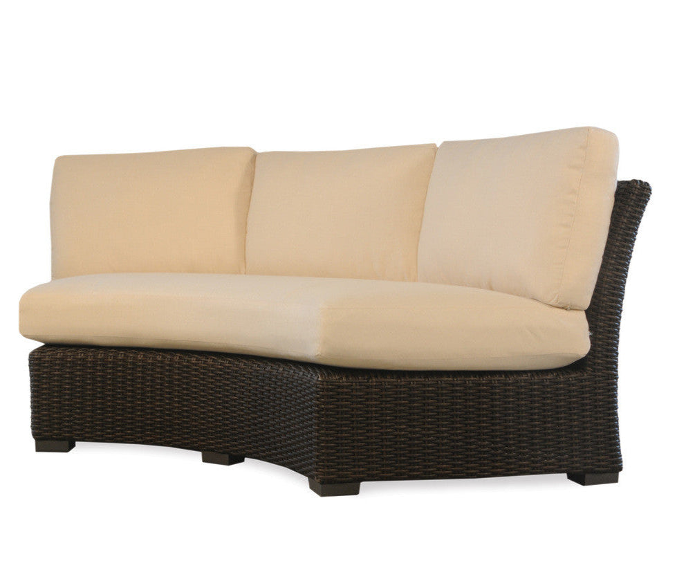 Lloyd Flanders Mesa 5 Piece Woven Vinyl Curved Sectional Set With Fire Table
