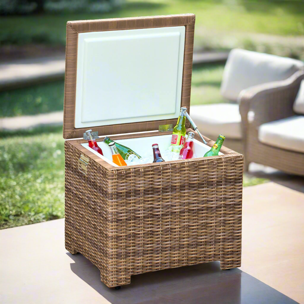Forever Patio Cypress Wicker End Table Ice Chest