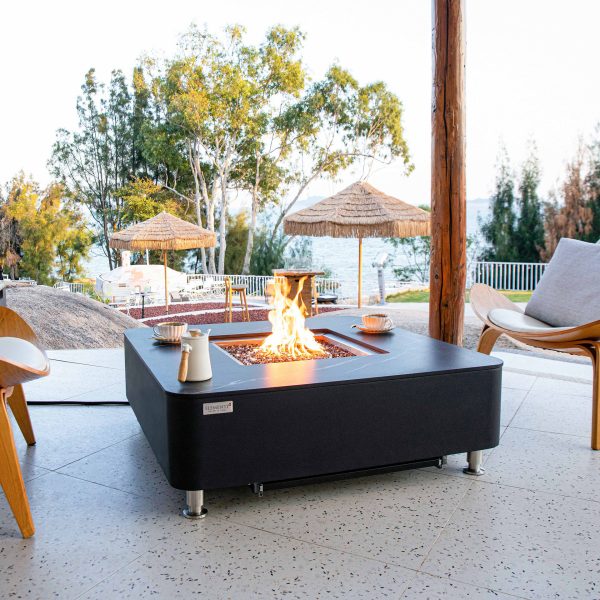 Elementi Plus Annecy Marble Porcelain Fire Table