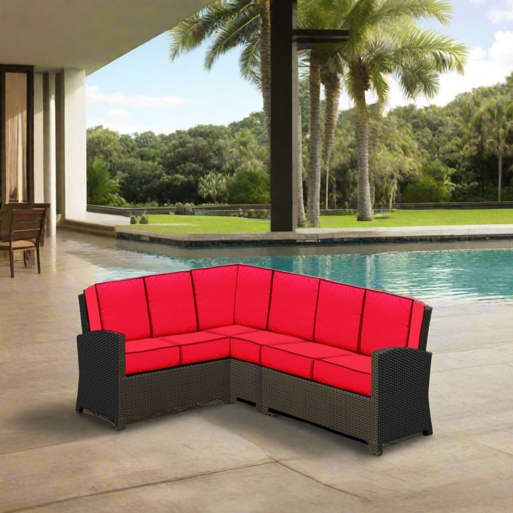 Forever Patio Barbados Wicker 4 Piece 90 Degree Sectional Set