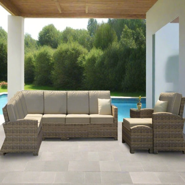 Forever Patio Cypress 7 Piece Wicker Sectional Set