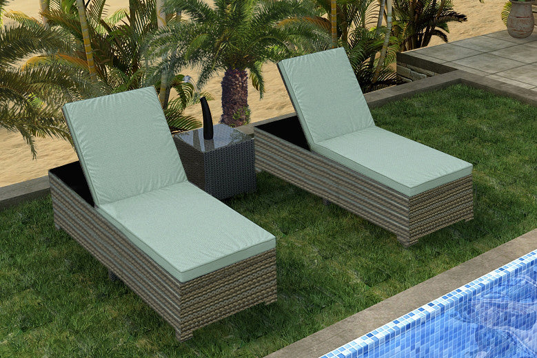 Forever Patio Hampton 3 Piece Wicker Chaise Lounge Set