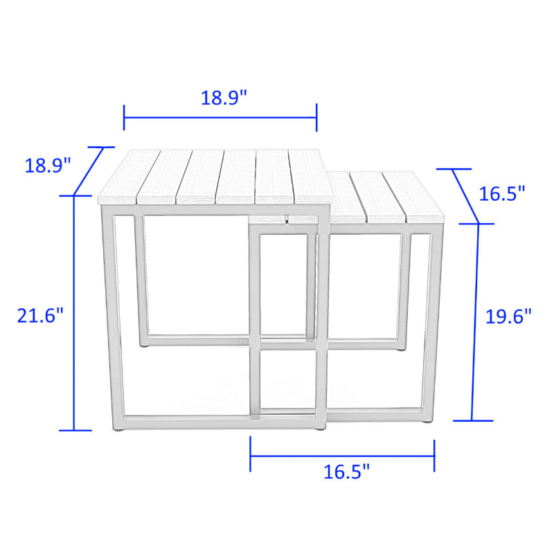 Forever Patio Hanover Slat Nesting Tables (Set of 2 Tables)