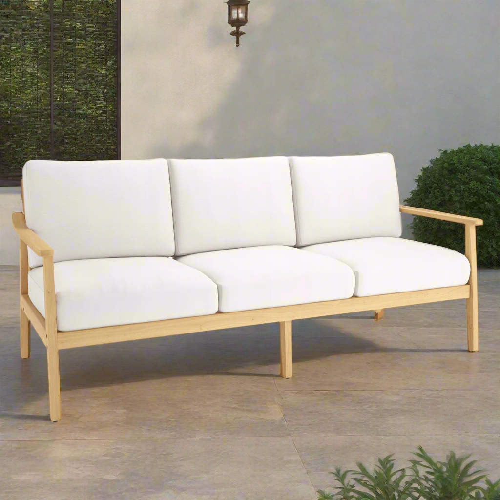 Forever Patio Hambrick Teak Hardwood 3 Seat Sofa