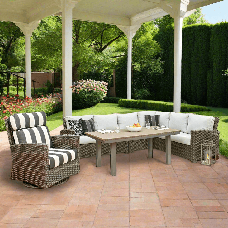 Forever Patio Brookside Wicker 6 Piece Sectional Set