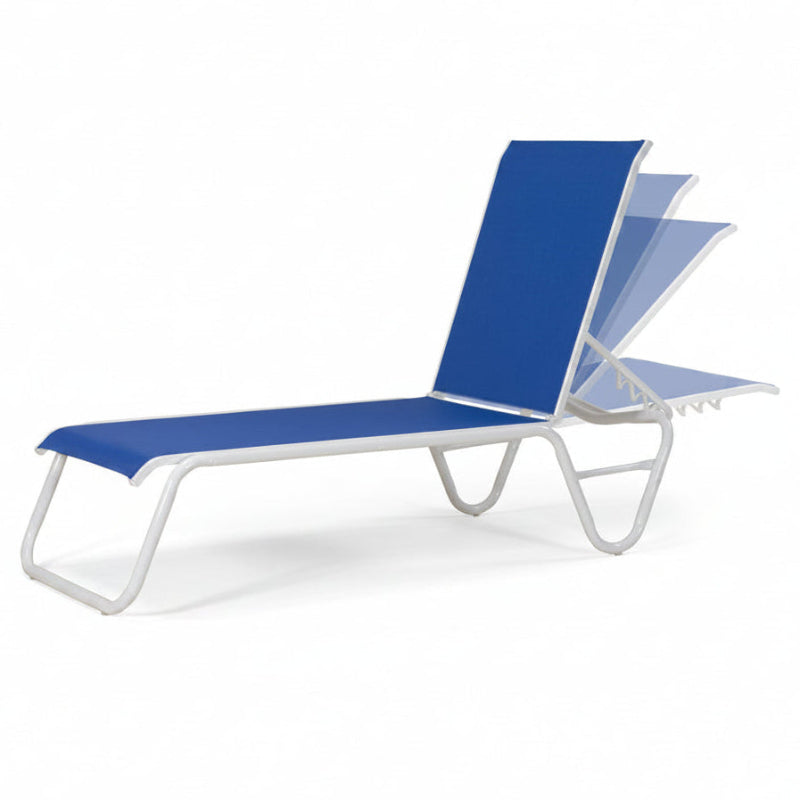 Telescope Casual Gardenella Sling Aluminum Outdoor Lay-Flat Stacking Armless Chaise