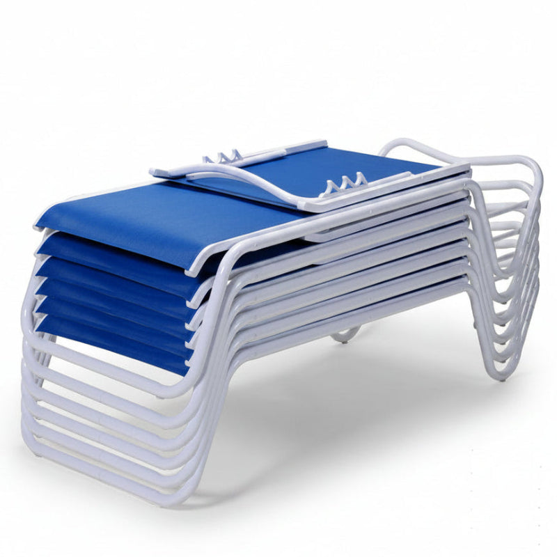 Telescope Casual Gardenella Sling Aluminum Outdoor Lay-Flat Stacking Armless Chaise