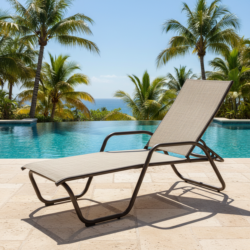 Telescope Casual Gardenella Sling Aluminum Outdoor Stacking Chaise