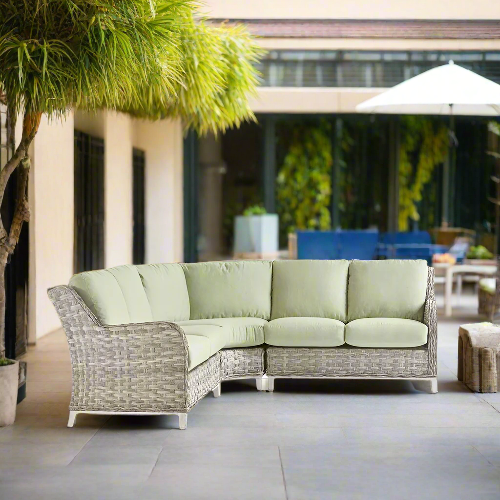 South Sea Rattan Grand Isle Resin Wicker 3 Piece Outdoor Sectional Sofa