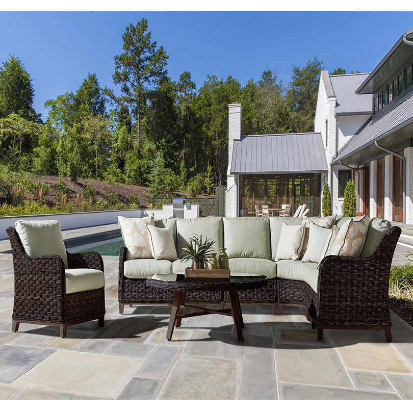 South Sea Rattan Grand Isle Resin Wicker 6 Piece Outdoor Sectional Patio Set