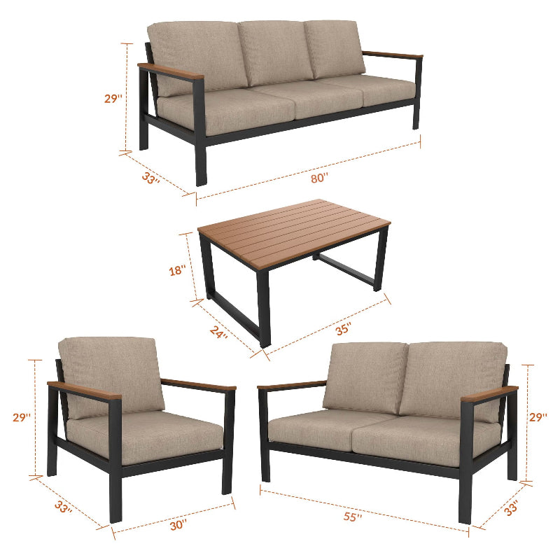 Forever Patio Hanover 4-Piece Lounge Patio Set