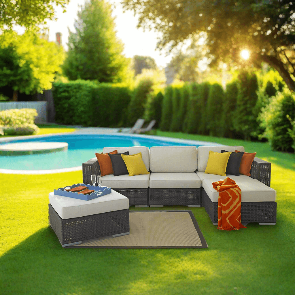 Hospitality Rattan Atlantis 5-Piece Modular Sectional Set