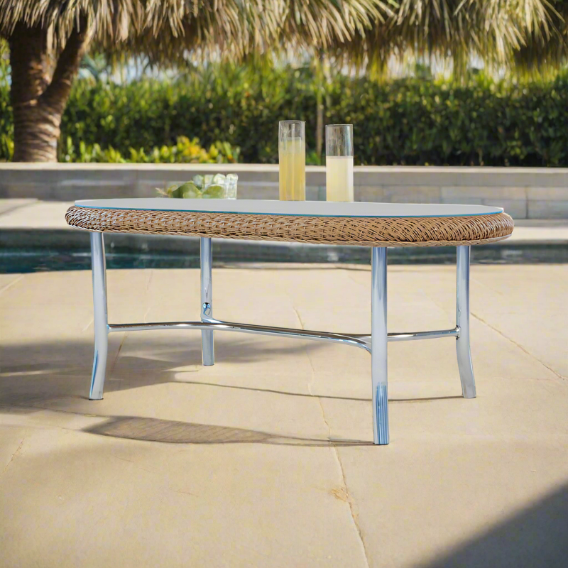 Lloyd Flanders Weekend Retreat 43" Oval Cocktail Table