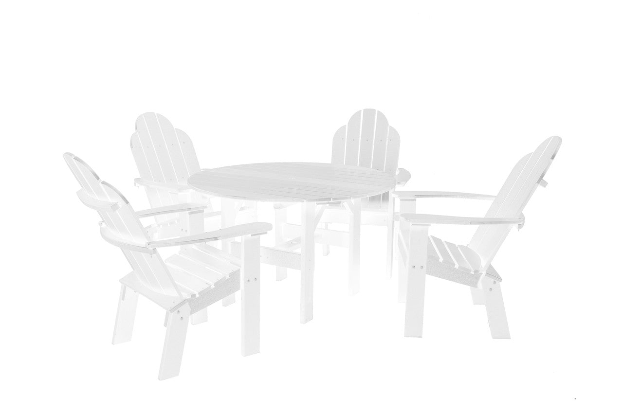 Wildridge Classic Poly-Lumber 46" Round Dining Table With 4 Dining/Deck Chairs