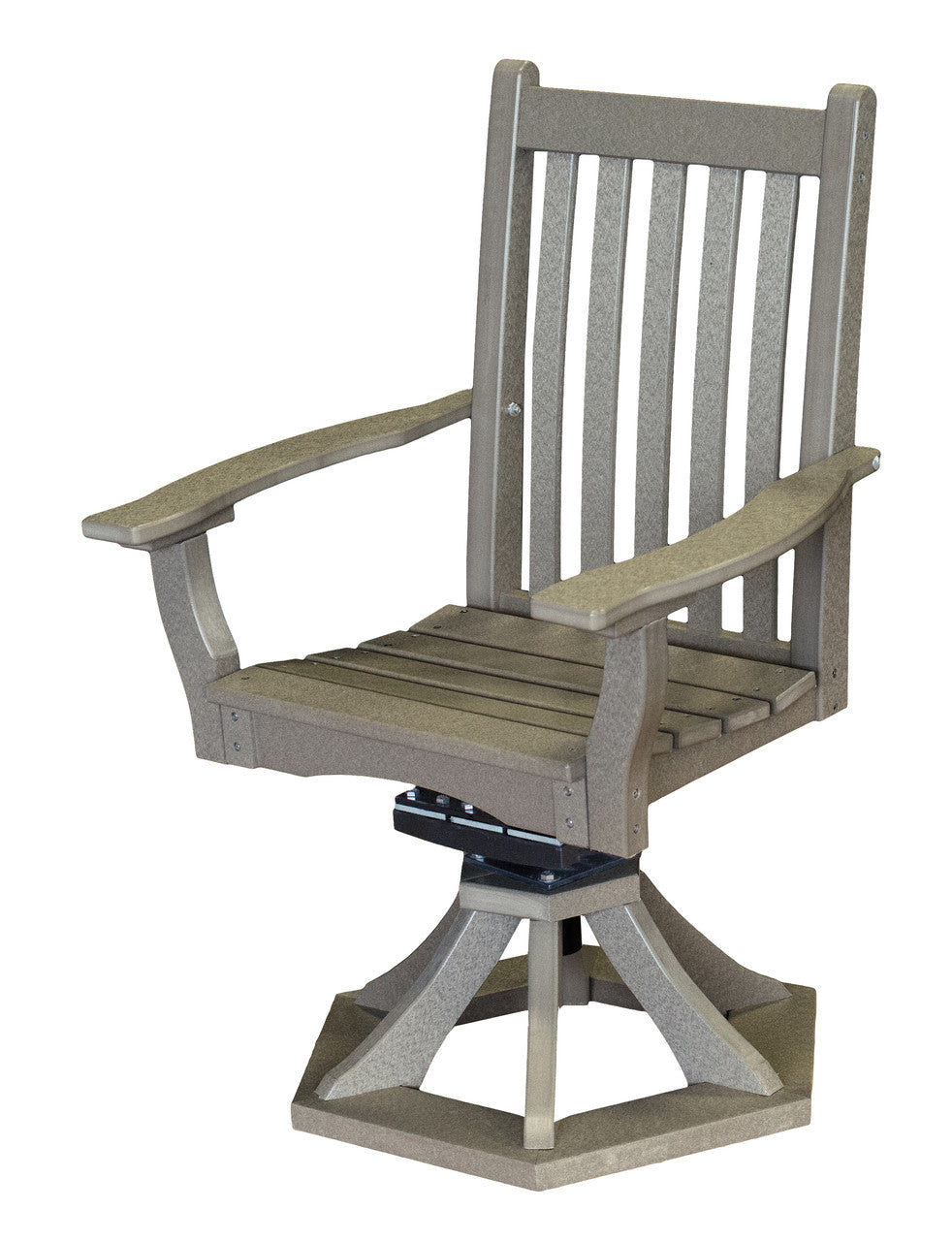 Wildridge Classic Poly-Lumber Swivel Rocker Dining Side Chair With Arms