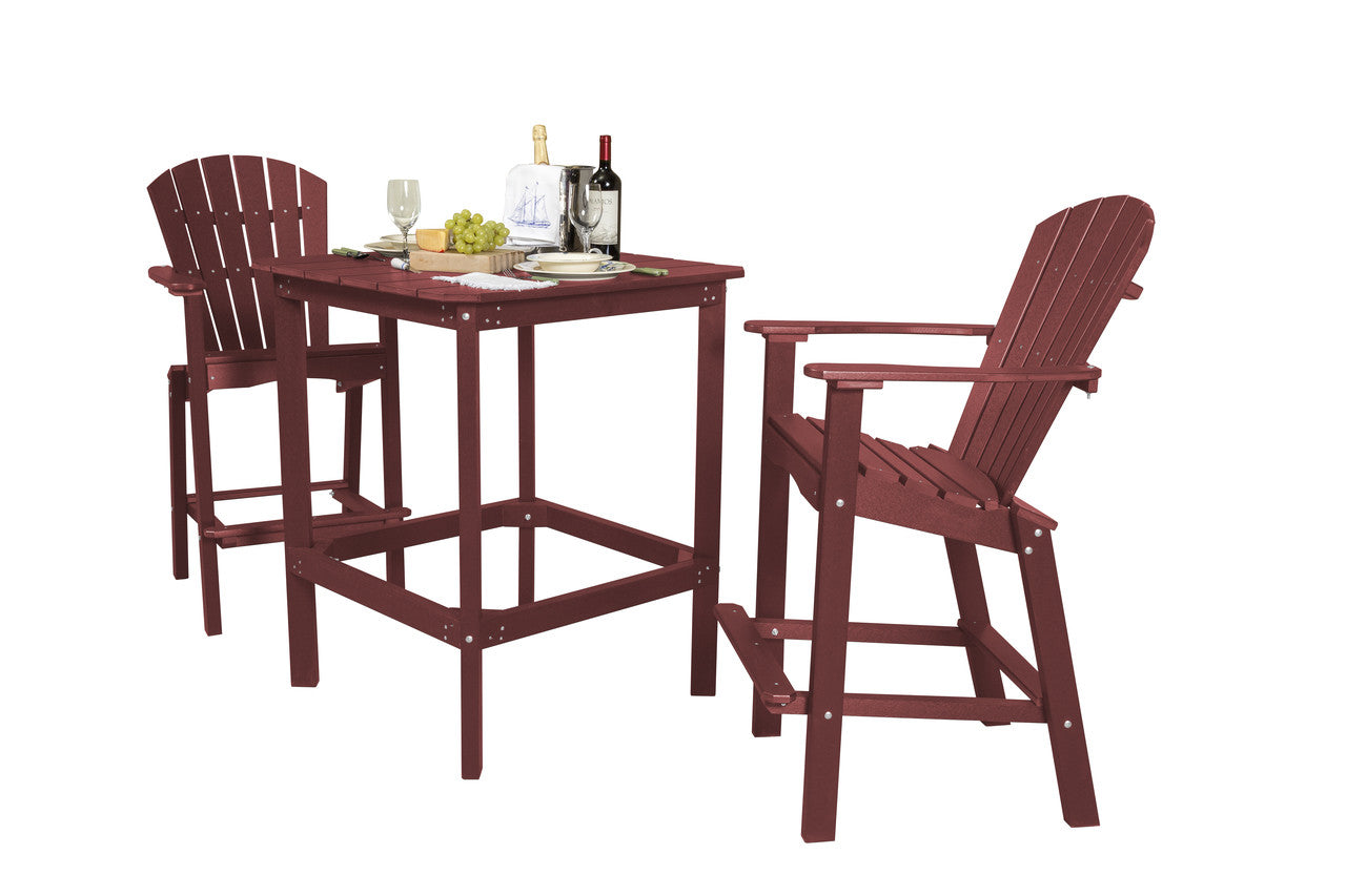 Wildridge Classic Poly-Lumber 40" High Square Dining Table With 2 - 30" High Dining Chairs