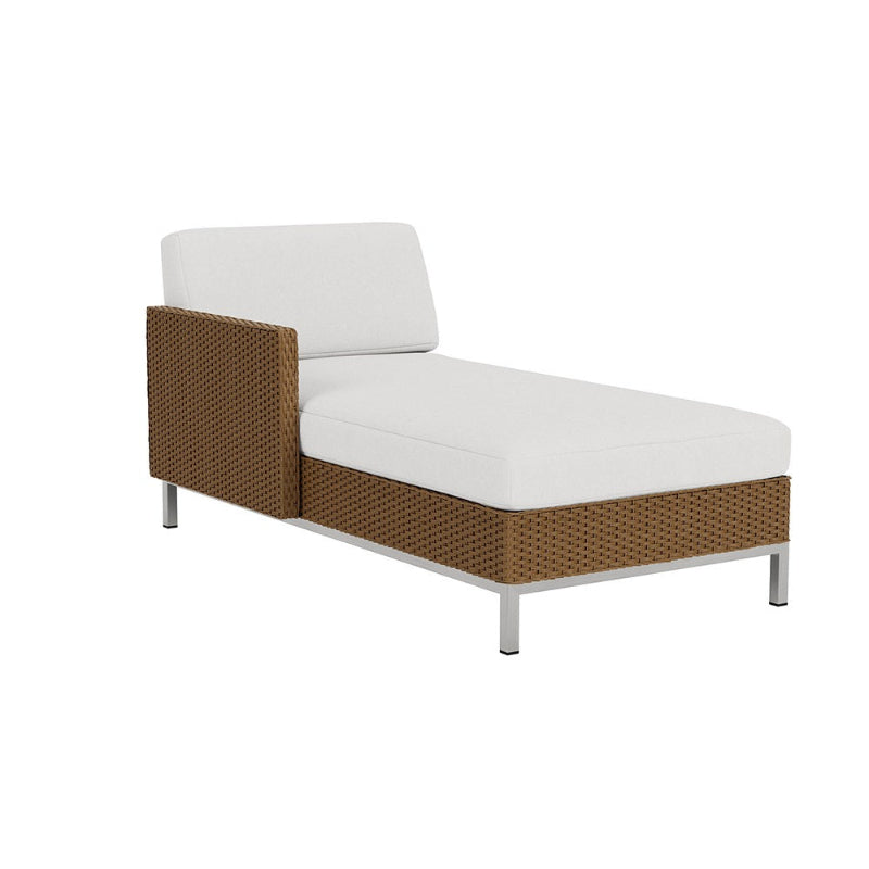 Lloyd Flanders Elements Wicker Right Arm Chaise With Loom Arm and Back