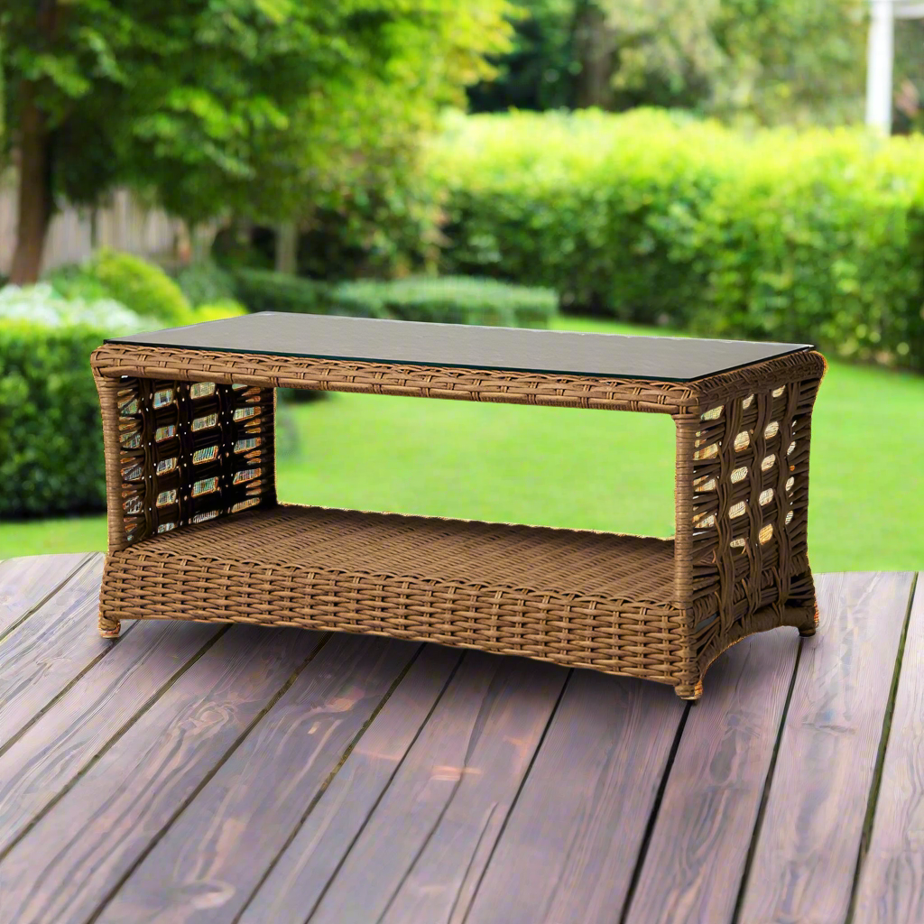 Lloyd Flanders Magnolia Woven Vinyl 42.5" Rectangular Cocktail Table
