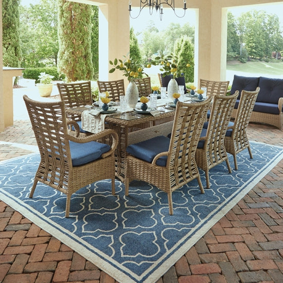 Lloyd Flanders Magnolia Woven Vinyl  9 Piece Dining Set