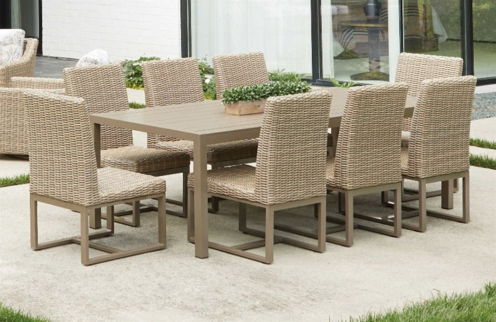 Lloyd Flanders Milan Woven Vinyl 9 Piece Dining Set