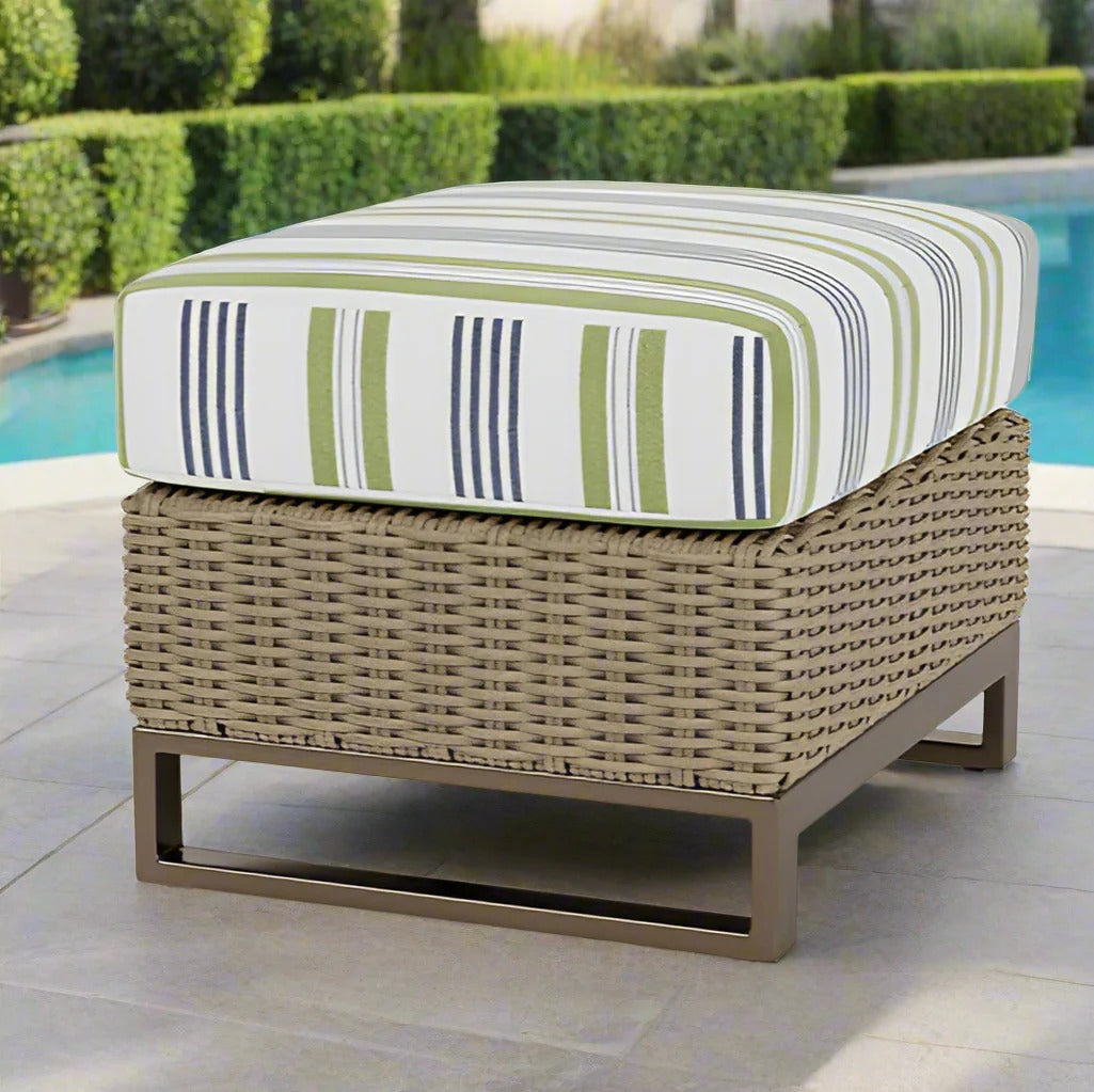 Lloyd Flanders Milan Woven Vinyl Ottoman