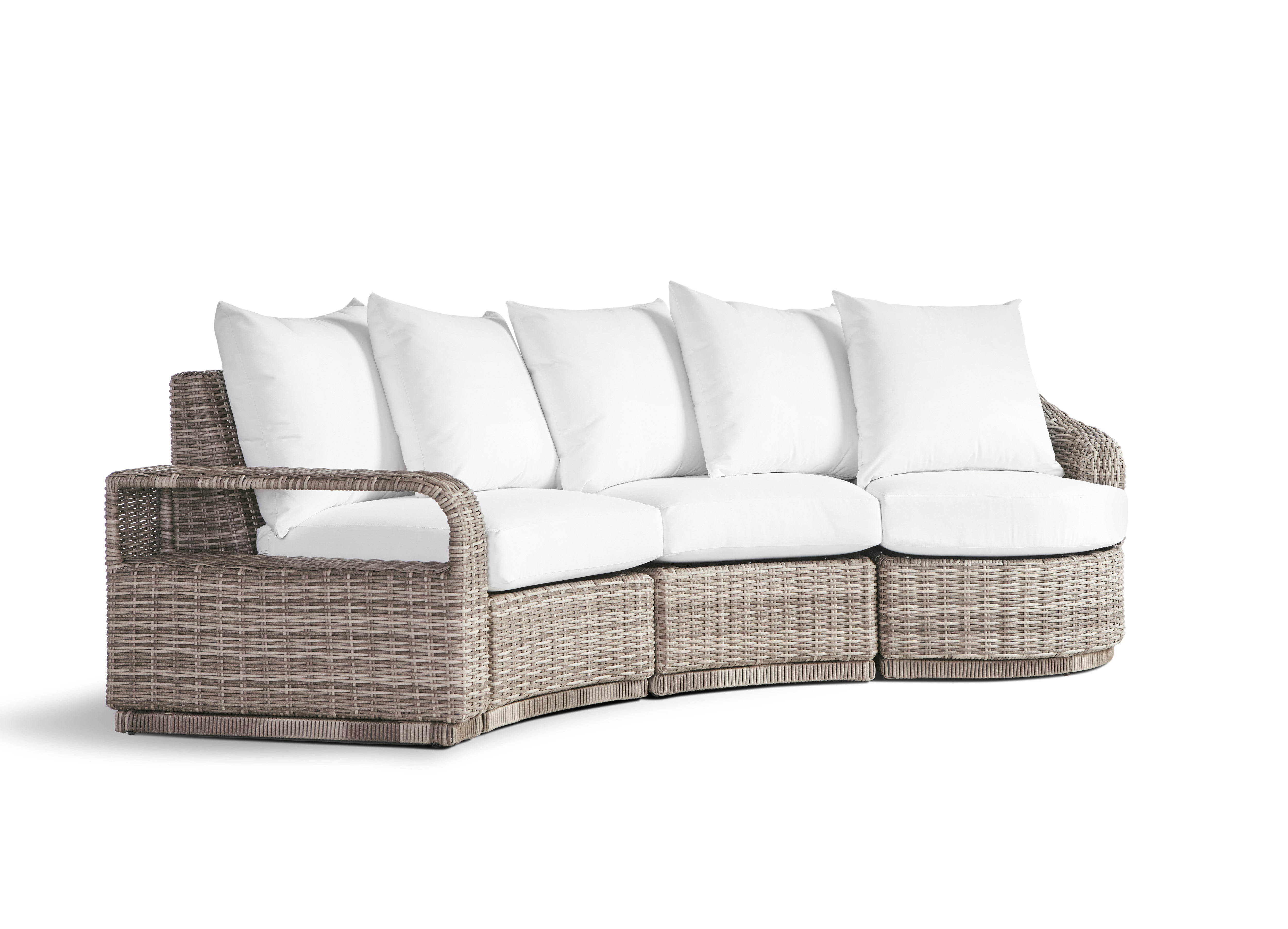 South Sea Rattan Luna Cove Wicker Sectional 8 Piece Lounge Set