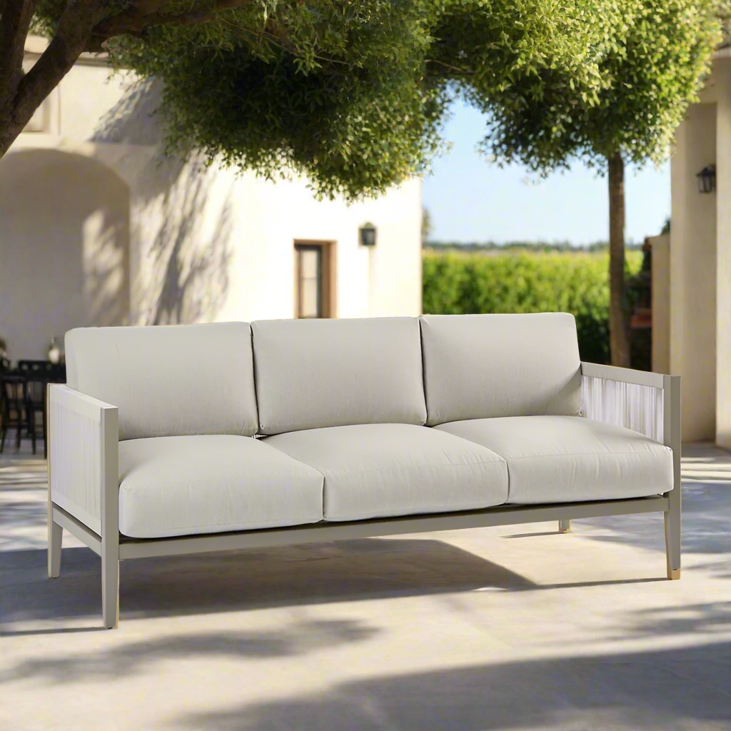 South Sea Rattan Nicole Aluminum With Marine Rope Wrapping Outdoor Sofa