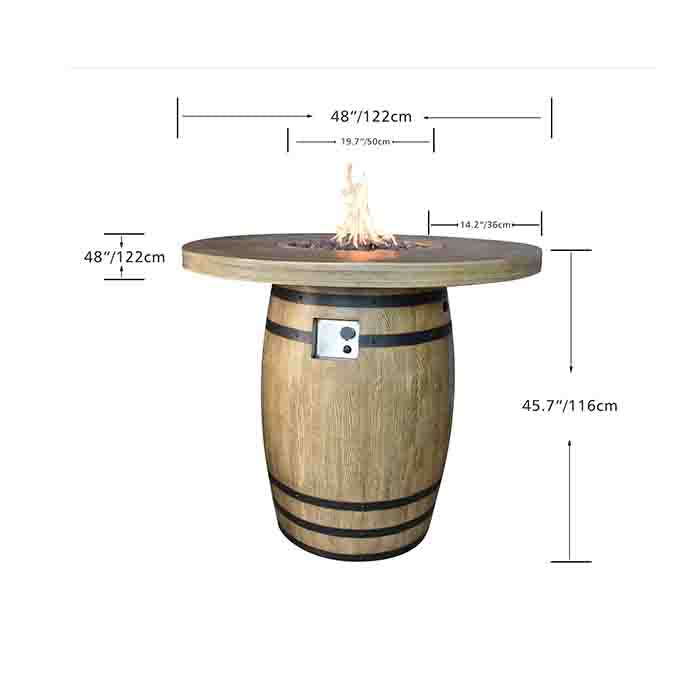 Elementi Lafite Barrel Fire Pit Table