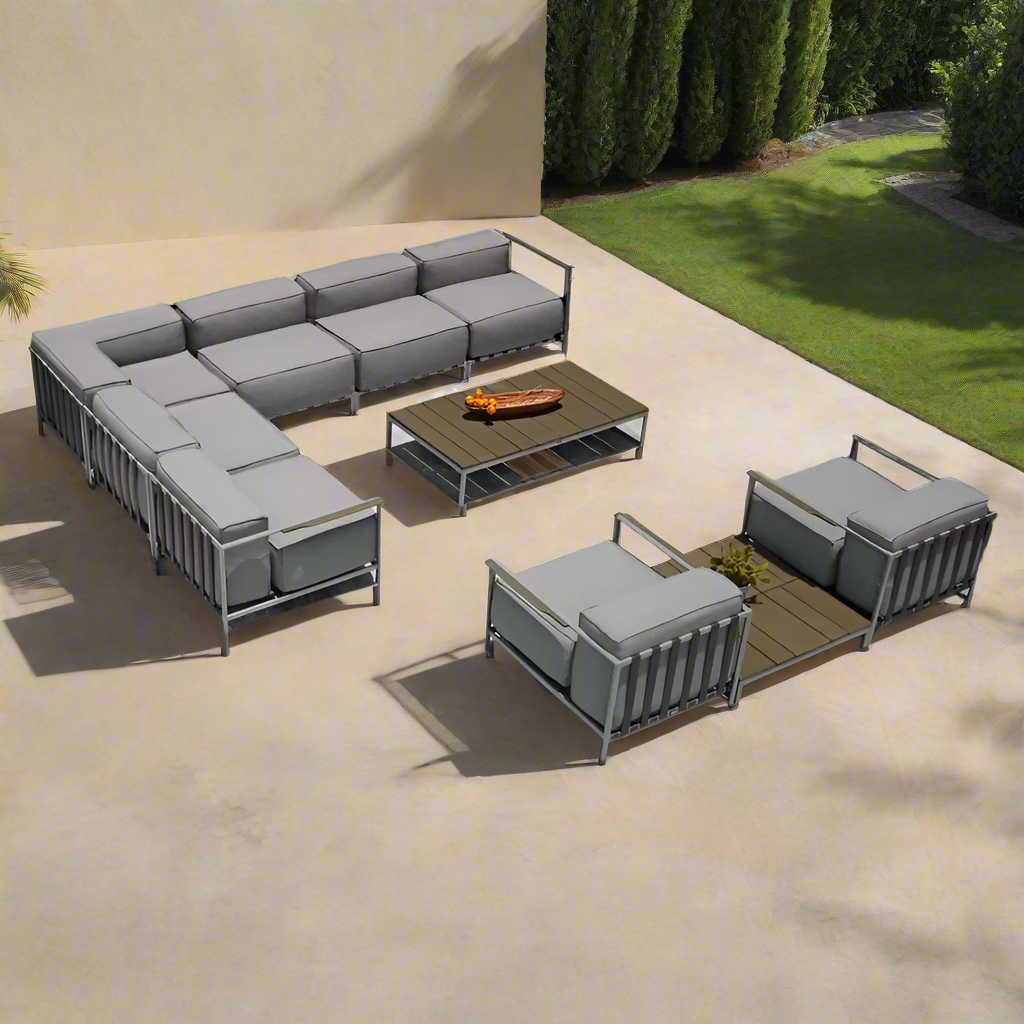 OUTSY Sunrise 10-Piece Extra Deep Seating Outdoor Conversation Set