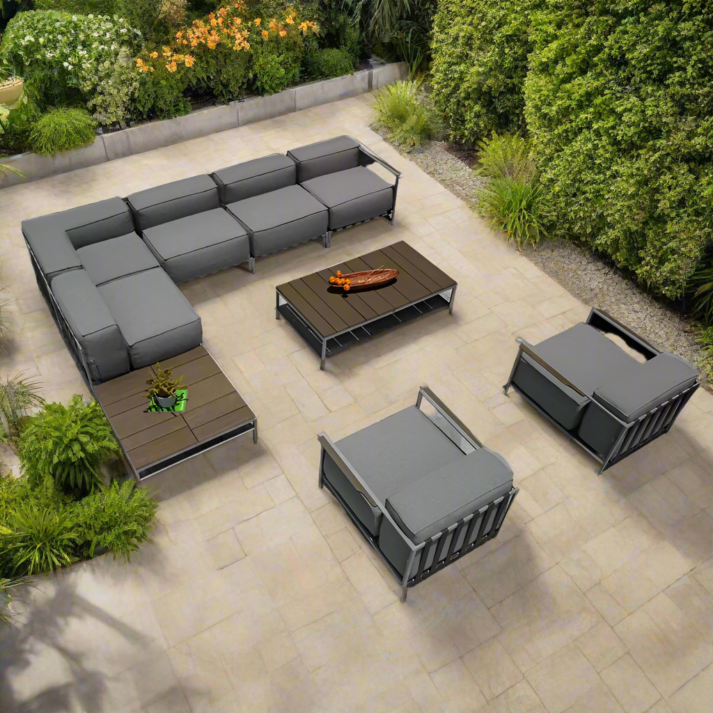 OUTSY Sunrise 9-Piece Extra Deep Seating Outdoor Conversation Set