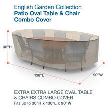 Budge Industries English Garden Oval Patio Table/Chair Combo Cover