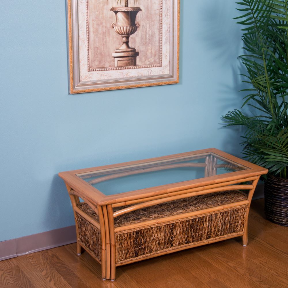 Alexander & Sheridan Panama Rattan Indoor Coffee Table With Glass