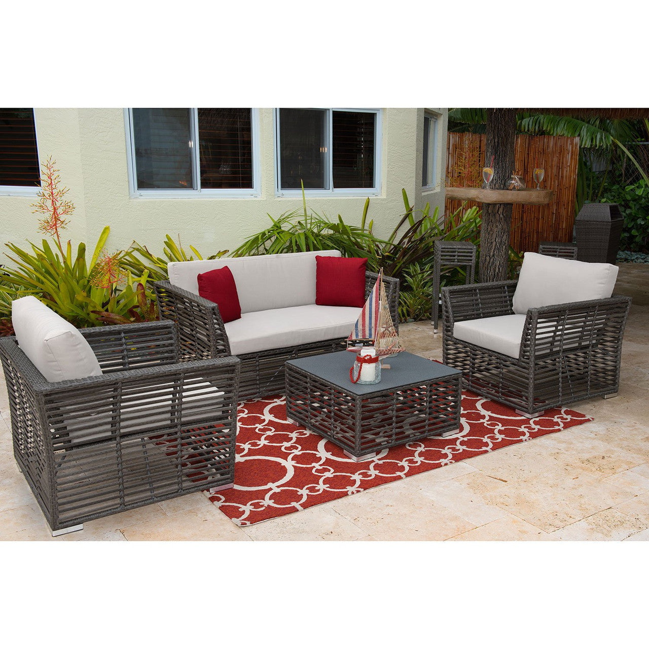 Panama Jack Graphite Loveseat with Cushion